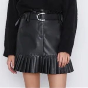Zara Faux Leather Mini Skirt